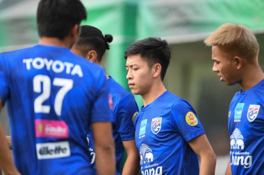 Bangkok Tayland 30 Mayıs 2019: Picha uttra Tayland futbolcusu 2019 Alp Futbol Kampı 'nda düzenlenen turnuvaya katılmadan önce antrenman sırasında hareket halindeydi 