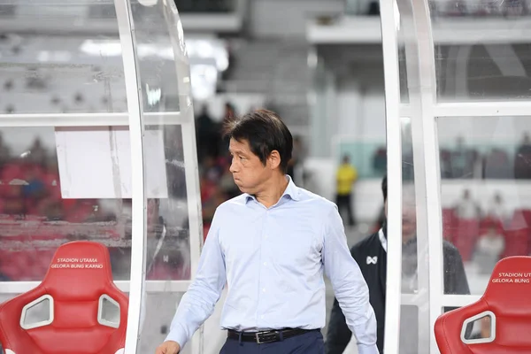 Jakarta Indonesia Set 2019 Akira Nishino Allenatore Della Thailandia Azione — Foto Stock