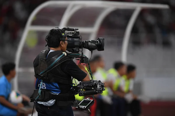 Jakarta Indonesia Sep 2019 Camera Man Team Live Stream Actie — Stockfoto