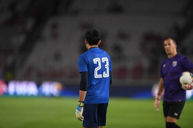 Jakarta Endonezya 10 sep 2019: Siwarak tedsungnoen # 23 Tayland 'da 2020 Dünya Kupası elemeleri sırasında Gelora Bung Karno Stadyumu' nda oynanan Dünya Kupası elemeleri sırasında 