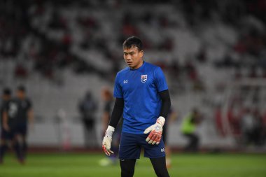 Jakarta Endonezya 10 sep 2019: Chatchai bootprom # 20 Tailand dünya kupası eleme maçında 2020 Endonezya 0-3 Tayland 'da Gelora bung karno stadyumunda 