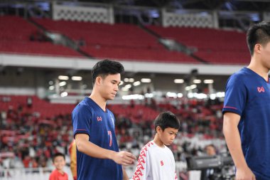 Jakarta Endonezya 10 sep 2019: Supachok sarachart # 7 Tayland Dünya Kupası elemeleri 2020 Dünya Kupası elemeleri sırasında Gelora Bung Karno Stadyumu 'nda oynanan maçta 