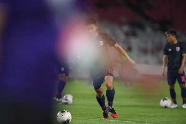 Jacarta Indonésia Set 2019 Jogador Tailândia Ação Durante Eliminatórias Copa — Fotografia de Stock