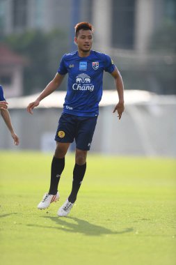 Bangkok Tayland 30 Mayıs 2019: Prawee tantatemeemee Tayland 'lı oyuncu turnuvanın kral kupası 2019' daki Alp kampında antrenman öncesinde hareket halindeydi 