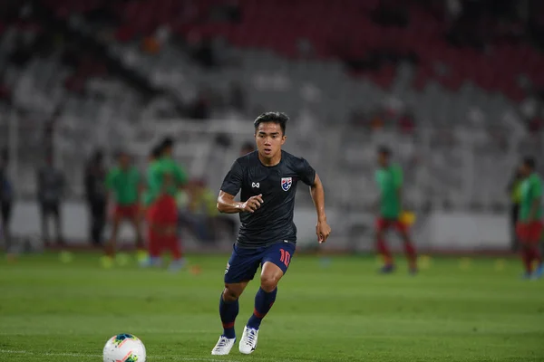 Jakarta Indonesien Sep 2019 Chanathip Songkrasin Spelare Thailand Aktion Match — Stockfoto