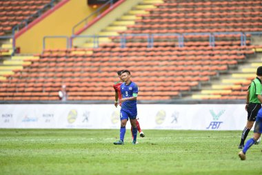 Shah alam, Malezya, 15 Ağustos 2017: Chenrop Samphaodi Tayland Oyunları 'nın 28. SEAmes Oyunları sırasında Malezya' nın Şah alam stadyumunda oynanan karşılaşma