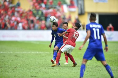 Shah alam, Malezya, 15 Ağustos 2017: Chaiyawat Buran Tayland oyuncusu 28. SEAGames sırasında Malezya 'nın Şah Alam Stadyumu' nda oynanan maçta