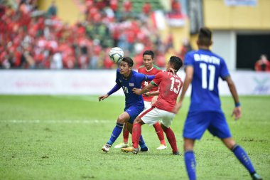 Shah alam, Malezya, 15 Ağustos 2017: Chaiyawat Buran Tayland oyuncusu 28. SEAGames sırasında Malezya 'nın Şah Alam Stadyumu' nda oynanan maçta