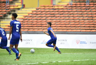 Shah alam, Malezya, 15 Ağustos 2017: Rattanakorn Maikami Tayland futbolcusu 28. SEAGames sırasında Malezya 'nın Şah Alam Stadyumu' nda oynanan maçta