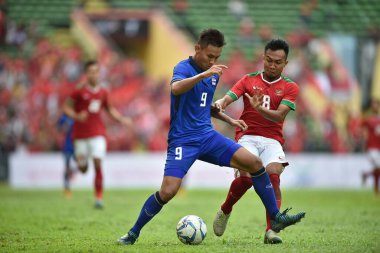 Shah alam, Malezya, 15 Ağustos 2017: Chenrop Samphaodi Tayland Oyunları 'nın 28. SEAmes Oyunları sırasında Malezya' nın Şah alam stadyumunda oynanan karşılaşma