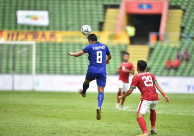 Shah alam, Malezya, 15 Ağustos 2017: Nopphon Phonkam Tayland Oyuncusu 28. SEAGames sırasında Malezya 'nın Şah Alam Stadyumu' nda oynanan karşılaşma