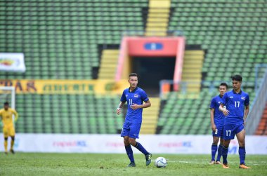 Shah alam, Malezya, 15 Ağustos 2017: Kevin Deeromram Tayland Oyuncusu 28. SEAGames sırasında Malezya 'nın Şah Alam Stadyumu' nda oynanan maçta