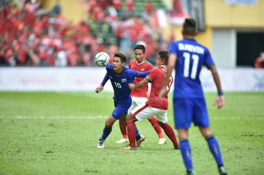 Shah alam, Malezya, 15 Ağustos 2017: Chaiyawat Buran Tayland oyuncusu 28. SEAGames sırasında Malezya 'nın Şah Alam Stadyumu' nda oynanan maçta