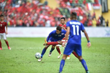Shah alam, Malezya, 15 Ağustos 2017: Chaiyawat Buran Tayland oyuncusu 28. SEAGames sırasında Malezya 'nın Şah Alam Stadyumu' nda oynanan maçta