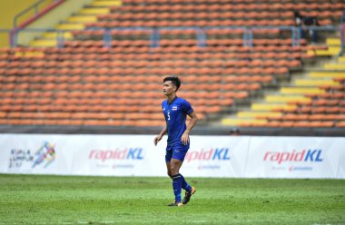 Shah alam, Malezya, 15 Ağustos 2017: 28. SEAGames sırasında Malezya 'nın Şah Alam Stadyumu' nda oynanan Shinnaphat Leethe Player