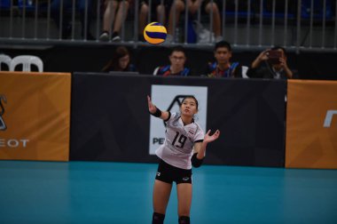 Kualumpur-Malezya-27 Ağustos 2017: Tayland Chatchu-On Moksri oyuncusu mitec, Malezya 'da Tayland ve Endonezya arasında oynanan 29.