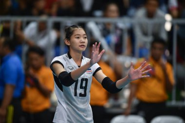 Kualumpur-Malezya-27 Ağustos 2017: Tayland Chatchu-On Moksri oyuncusu mitec, Malezya 'da Tayland ve Endonezya arasında oynanan 29.