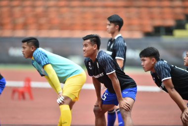 Şah alam, Malezya, 15 Ağustos 2017: Saringkan Peomsupa Tayland Oyuncusu 28. SEAGames sırasında Malezya 'nın Şah Alam Stadyumu' nda oynanan karşılaşma