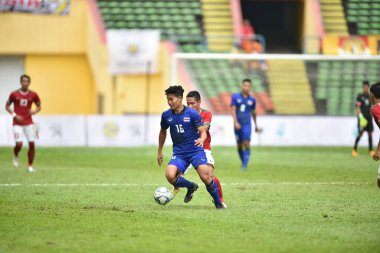 Shah alam, Malezya, 15 Ağustos 2017: Phitiwat Sookjitthummakul Tayland oyuncusu 28. SEAGames sırasında Malezya 'nın Şah Alam Stadyumu' nda oynanan maçta