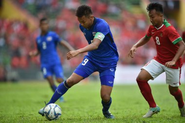 Shah alam, Malezya, 15 Ağustos 2017: Chenrop Samphaodi Tayland Oyunları 'nın 28. SEAmes Oyunları sırasında Malezya' nın Şah alam stadyumunda oynanan karşılaşma