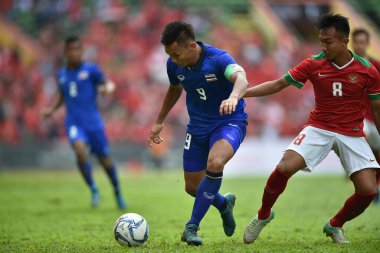 Shah alam, Malezya, 15 Ağustos 2017: Chenrop Samphaodi Tayland Oyunları 'nın 28. SEAmes Oyunları sırasında Malezya' nın Şah alam stadyumunda oynanan karşılaşma