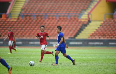 Shah alam, Malezya, 15 Ağustos 2017: Nopphon Phonkam Tayland Oyuncusu 28. SEAGames sırasında Malezya 'nın Şah Alam Stadyumu' nda oynanan karşılaşma