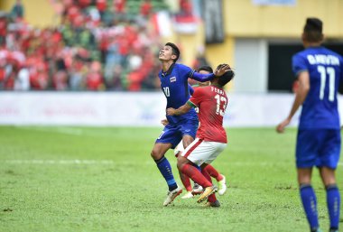Shah alam, Malezya, 15 Ağustos 2017: Chaiyawat Buran Tayland oyuncusu 28. SEAGames sırasında Malezya 'nın Şah Alam Stadyumu' nda oynanan maçta