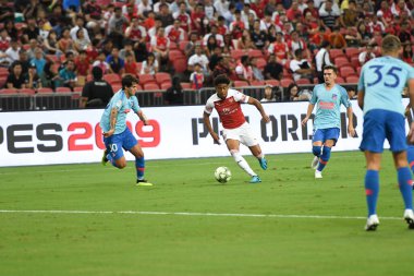 Kallang-Singapur-26Jul2018: Reiss Nelson # 48 cephanelik oyuncusu icc2018 'de atletico de madrid' e karşı ulusal stadyum, Singapur