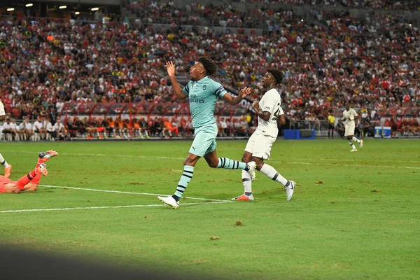 Kallang Singapur Jul 2018 Alex Iwobi Spieler Von Arsenal Aktion — Stockfoto