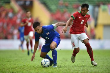 Shah alam, Malezya, 15 Ağustos 2017: Chenrop Samphaodi Tayland Oyunları 'nın 28. SEAmes Oyunları sırasında Malezya' nın Şah alam stadyumunda oynanan karşılaşma