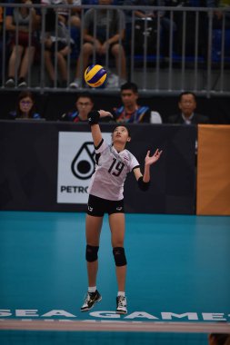 Kualumpur-Malezya-27 Ağustos 2017: Tayland Chatchu-On Moksri oyuncusu mitec, Malezya 'da Tayland ve Endonezya arasında oynanan 29.