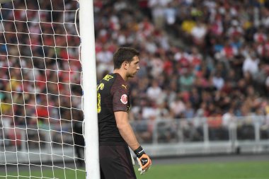 Kallang-Singapur-28 Temmuz 2018: Emiliano martinez # 26 Arsenal Player in action during icc2018 Arsenal against Paris Saint-Alman at National Stadyumu, Singapur