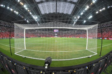 Kallang-Singapur-30 Temmuz 2018: Atletico Madrid ile Singapur Milli Stadyumu, Singapur 'da oynanan maçta Atletico Madrid arasında gol ve net