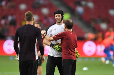 Kallang-Singapur-26 Temmuz 2018: Petr cech # 1 cephanelik oyuncusu icc2018 'de atletico de madrid' e karşı ulusal stadyum, Singapur