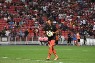 Kallang-Singapur-28 Temmuz 2018: Gianluigi Buffon # 30 PSG Oynatıcısı icc2018 'de Paris Saint-Alman Ulusal Stadyumu, Singapur' da Cephanelik ile mücadele ederken