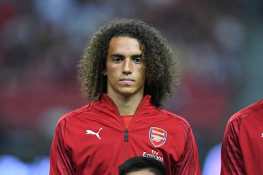 Kallang-Singapur-26 Haziran 2018: Matteo guendouzi # 29 cephanelik oyuncusu icc2018 'de atletico de madrid ile Singapur' daki ulusal stadyumda karşı karşıya geldi.