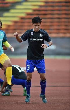 Shah alam, Malezya, 15Ağustos 2017: Suriya Singmui Tayland oyuncusu 28. SEAGames sırasında Malezya 'nın Şah Alam Stadyumu' nda oynanan maçta