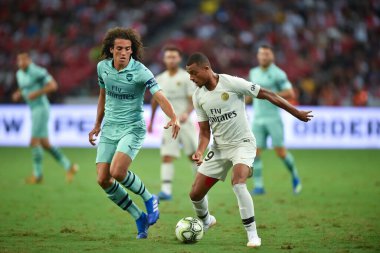 Kallang-Singapur-28 Haziran 2018: Singapur Milli Stadyumu, Singapur 'da Paris Saint-Alman' a karşı yapılan cephanelik arasındaki icc2018 'de PSG oyuncusu