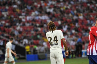 Kallang-Singapur-30 Temmuz 2018: Christopher nkunku # 24 PSG oyuncusu icc2018 'de Atletico Madrid ile Paris Saint-Alman Ulusal Stadyumu, Singapur' da karşı karşıya geldi.
