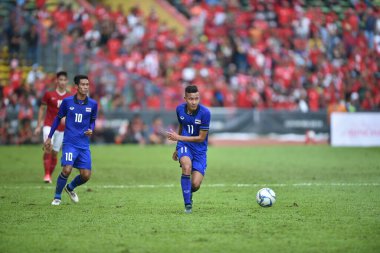 Shah alam, Malezya, 15 Ağustos 2017: Kevin Deeromram Tayland Oyuncusu 28. SEAGames sırasında Malezya 'nın Şah Alam Stadyumu' nda oynanan maçta