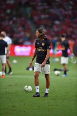 Kallang-Singapur-28 Haziran 2018: Singapur Milli Stadyumu, Singapur 'da Paris Saint-Alman' a karşı yapılan cephanelik arasındaki icc2018 'de PSG oyuncusu