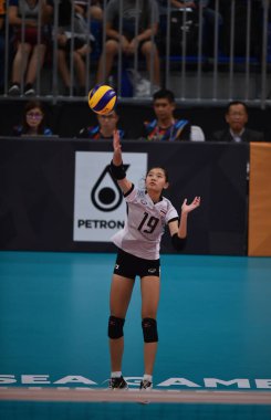 Kualumpur-Malezya-27 Ağustos 2017: Tayland Chatchu-On Moksri oyuncusu mitec, Malezya 'da Tayland ve Endonezya arasında oynanan 29.