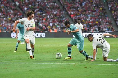 Kallang-Singapur-28 Temmuz 2018: Henrikh mkhitaryan # 7 cephanelik oyuncusu icc2018 'de Paris Saint-Alman Ulusal Stadyumu, Singapur