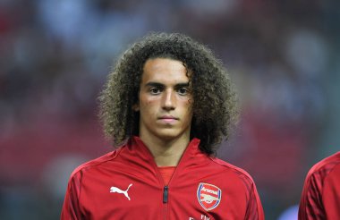 Kallang-Singapur-26Jul2018: Matteo guendouzi # 29 cephanelik oyuncusu icc2018 'de atletico de madrid' e karşı ulusal stadyum, Singgapur