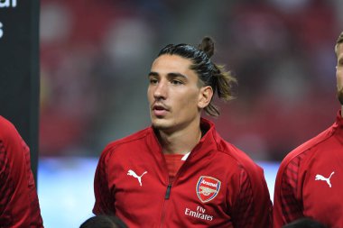 Kallang-Singapur-26Jul2018: Hector bellerin # 2 cephanelik oyuncusu icc2018 'de atletico de madrid' e karşı ulusal stadyum, Singapur