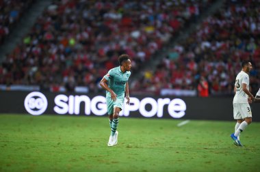 Kallang-Singapur-28 Temmuz 2018: Pierre-Emerick Aubameyang # 14 Arsenal Player in action during icc2018 Arsenal against Paris saint-German at national stadium, Singgapur
