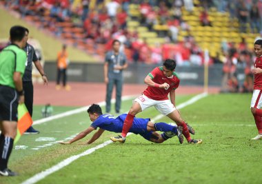 Shah alam, Malezya, 15 Ağustos 2017: Phitiwat Sookjitthummakul Tayland oyuncusu 28. SEAGames sırasında Malezya 'nın Şah Alam Stadyumu' nda oynanan maçta