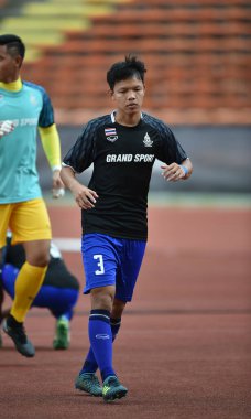 Shah alam, Malezya, 15Ağustos 2017: Suriya Singmui Tayland oyuncusu 28. SEAGames sırasında Malezya 'nın Şah Alam Stadyumu' nda oynanan maçta