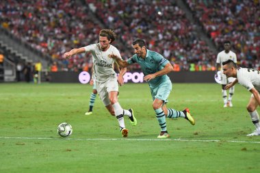 Kallang-Singapur-28 Temmuz 2018: Henrikh mkhitaryan # 7 cephanelik oyuncusu icc2018 'de Paris Saint-Alman Ulusal Stadyumu, Singapur