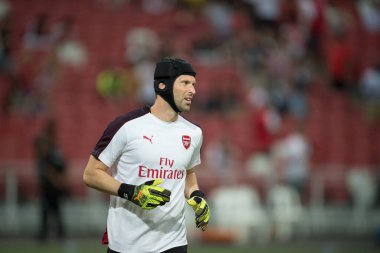 Kallang-Singapur-26 Temmuz 2018: Petr cech # 1 cephanelik oyuncusu icc2018 'de atletico de madrid' e karşı ulusal stadyum, Singapur